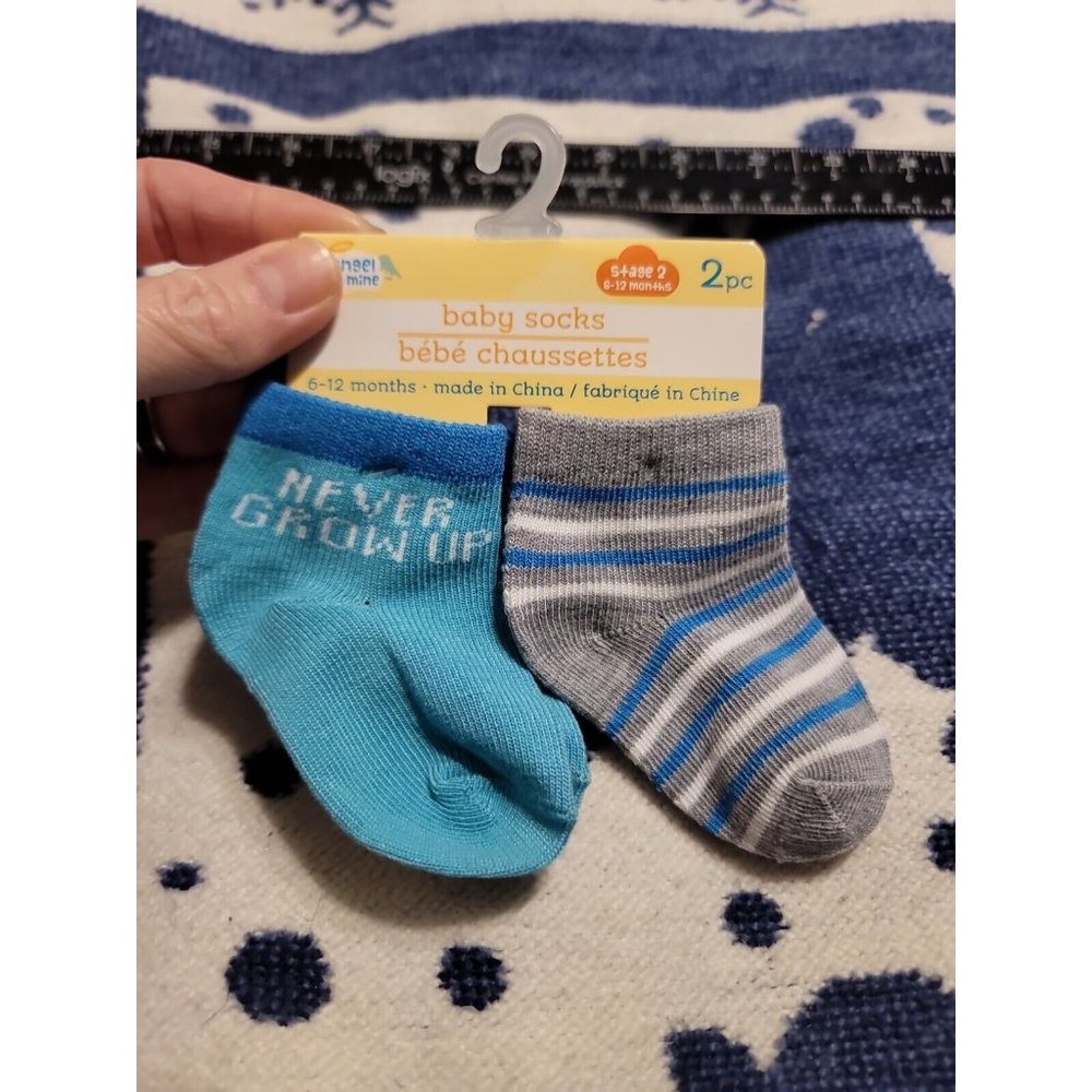 Angel Of Mine Baby Socks Boys Stage 2 6-12 Months 2 Pc New
